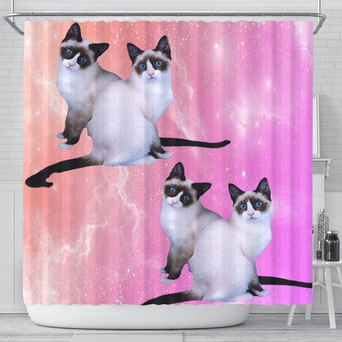 Snowshoe Cat Print Shower Curtains-Free Shipping