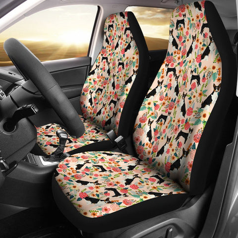 Basenji Dog Floral Print Car Seat Covers-Free Shipping