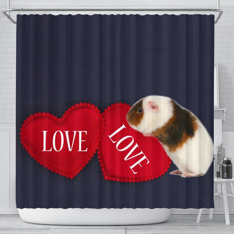 Teddy guinea pig Print Shower Curtain-Free Shipping