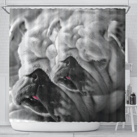 Lovely Bulldog Print Shower Curtains-Free Shipping