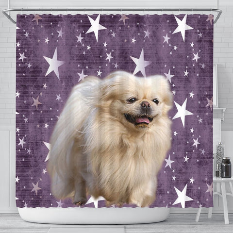 Cute Pekingese Dog Print Shower Curtains-Free Shipping