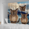 Burmese Cat Print Shower Curtains-Free Shipping