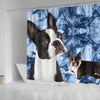 Boston Terrier Print Shower Curtain-Free Shipping