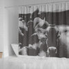 Black&White Brown Swiss cattle (Cow) Print Shower Curtain-Free Shipping
