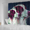 Brittany Dog Art Print Shower Curtains-Free Shipping