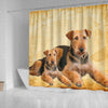Airedale Terrier Print Shower Curtains-Free Shipping