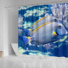 Grey And Yellow Tang Fish Print Shower Curtain-Free Shipping