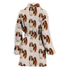 Lhasa Apso Dog Pattern Print Women's Bath Robe-Free Shipping