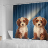 Cute Cavapoo Print Shower Curtains-Free Shipping
