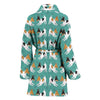 Toy Fox Terrier Dog Hearts Pattern Print Women's Bath Robe-Free Shipping