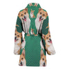 Amazing Cardigan Welsh Corgi Dog Print Women's Bath Robe-Free Shipping