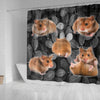 Djungarian Hamster On Black Print Shower Curtains-Free Shipping