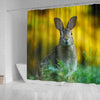 Cute Rabbit Print Shower Curtains-Free Shipping