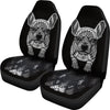 French Bulldog Art Print Black&White Car Seat Covers- Free Shipping