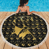 Vizsla Dog Golden Pattern Print Beach Blanket-Free Shipping
