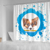 Cute Papillon Dog Print Shower Curtain-Free Shipping