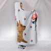 Australian Terrier With Rose Print Hooded Blanket-Free Shipping