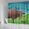 Amazing Danish Red cattle (Cow) Print Shower Curtain-Free Shipping