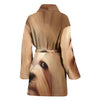 Lhasa Apso dog Print Women's Bath Robe-Free Shipping
