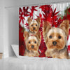 Yorkshire Terrier On Red Print Shower Curtains-Free Shipping