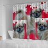 Tibetan Spaniel Print On Red Puzzle Shower Curtain-Free Shipping
