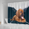 Bloodhound Puppy Print Shower Curtain-Free Shipping