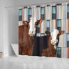 Simmental Cattle (Cow) Print Shower Curtain-Free Shipping