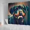 Rottweiler Dog Vector Art Print Shower Curtains-Free Shipping
