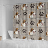 Borzoi Dog With Paws Print Shower Curtain-Free Shipping