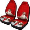 Brittany dog On Red Print Car Seat Covers-Free Shipping