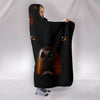 Rottweiler Dog Print Black Hooded Blanket-Free Shipping