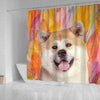 Cute Akita Inu Dog Print Shower Curtains-Free Shipping