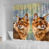 Amazing Somali Cat Print Shower Curtains-Free Shipping