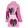 Norwegian Elkhound dog Print Women's Bath Robe-Free Shipping