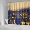 Cute Rottweiler Dog Print Shower Curtains-Free Shipping