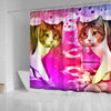 Manx Cat Print Shower Curtain-Free Shipping