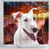 Cute Bull Terrier Print Shower Curtains-Free Shipping