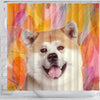 Cute Akita Inu Dog Print Shower Curtains-Free Shipping