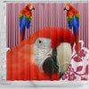 Scarlet macaw Parrot Print Shower Curtain-Free Shipping