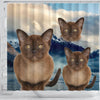 Burmese Cat Print Shower Curtains-Free Shipping