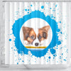 Cute Papillon Dog Print Shower Curtain-Free Shipping