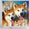Akita Dog Print Shower Curtain-Free Shipping