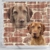 Wirehaired Vizsla On Wall Print Shower Curtains-Free Shipping