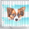 Papillon Dog Print Shower Curtain-Free Shipping