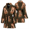 Irish Terrier Dog Print Women's Bath Robe-Free Shipping