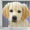 Golden Retriever Puppy Art Print Shower Curtains-Free Shipping