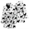 Norfolk Terrier With Paws Patterns Print Women's Bath Robe-Free Shipping