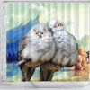 Diamond Dove Bird Print Shower Curtains-Free Shipping