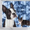 Boston Terrier Print Shower Curtain-Free Shipping