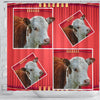 Cute Hereford Cattle (Cow) Print Shower Curtain-Free Shipping
